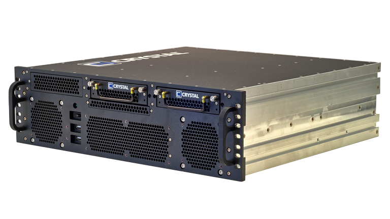 Front Left view of the RS373S17 Rugged 3U Server by Crystal Group