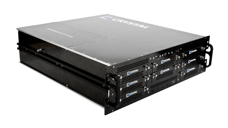 RS378P Rugged 3U Carbon Fiber Server, front left view